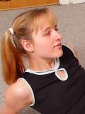 Wonderful teen girl stroking and toying her hot pussy lying on the floor with her legs spread