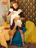 Beautiful Russian school girl craving for real sex and stuffing her small pussy with a toy