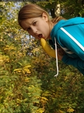 Outdoor stripping from this hot Russian teen